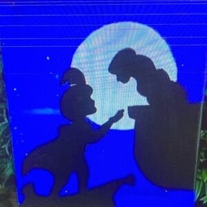 Aladdin & Jasmine Kiss Scene Hand Painted 2 Acrylic Painting Canvas Wall Art